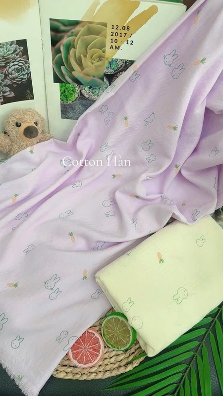 Vải Cotton hàn- Chất vải mềm, mát - Khổ 1.6m, cuộn 150m